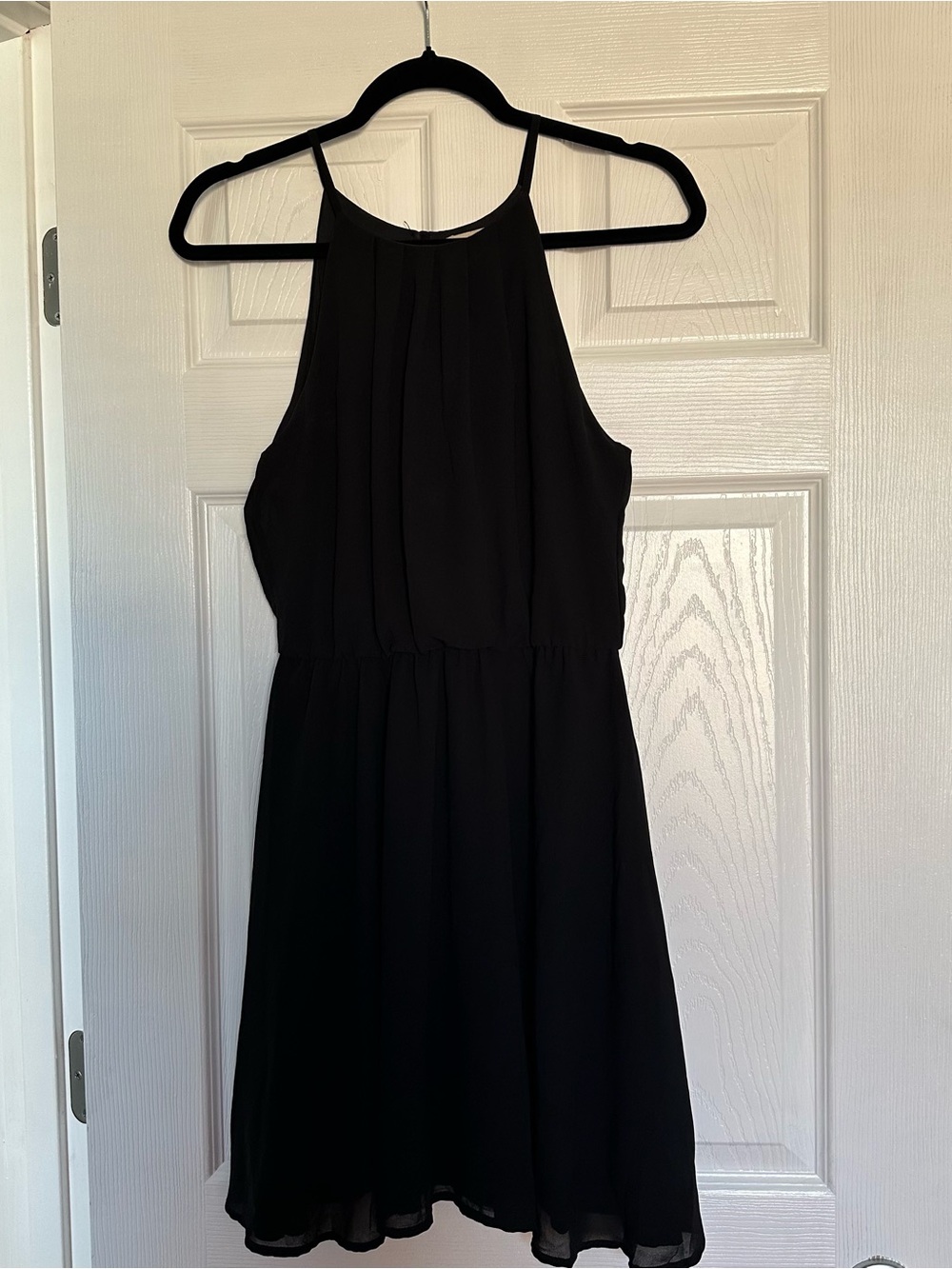 Lush Black Halter Mini Dress